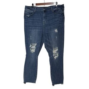 Judy Blue Distressed Torn Skinny Fit Jeans Size 22W Stretch High Rise Casual